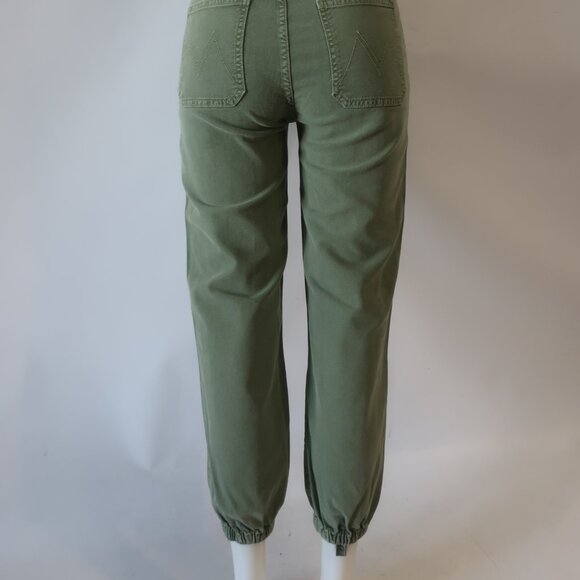 Women Mother The Wrapper Patch Springy Ankle Chalk Avocado Jeans 27 - Picture 9 of 12
